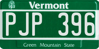 VT license plate PJP396