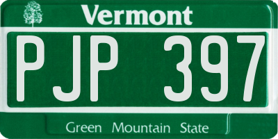 VT license plate PJP397