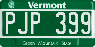 VT license plate PJP399