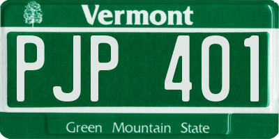 VT license plate PJP401