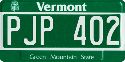 VT license plate PJP402