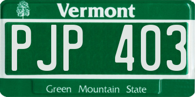 VT license plate PJP403