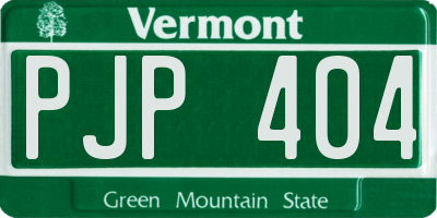 VT license plate PJP404