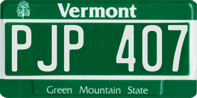 VT license plate PJP407