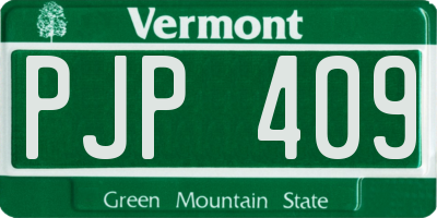 VT license plate PJP409