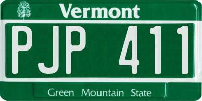 VT license plate PJP411