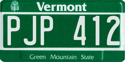 VT license plate PJP412