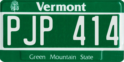 VT license plate PJP414