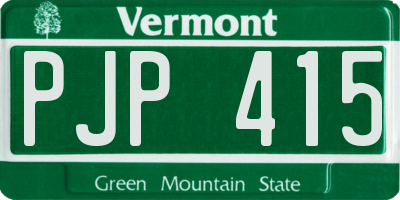 VT license plate PJP415