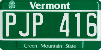 VT license plate PJP416