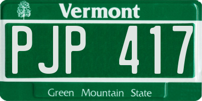 VT license plate PJP417