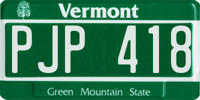 VT license plate PJP418