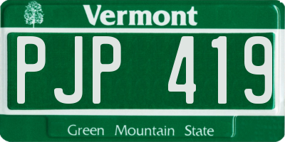 VT license plate PJP419