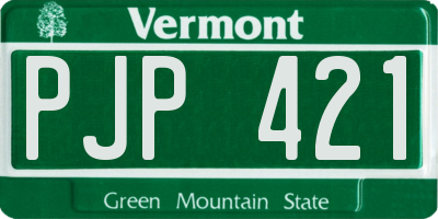 VT license plate PJP421