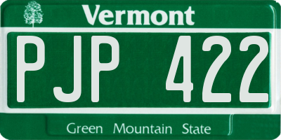 VT license plate PJP422