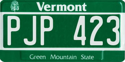 VT license plate PJP423