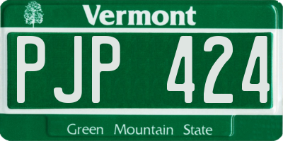VT license plate PJP424