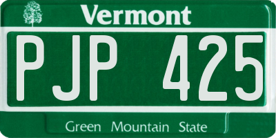 VT license plate PJP425