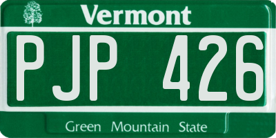 VT license plate PJP426
