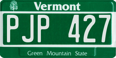 VT license plate PJP427