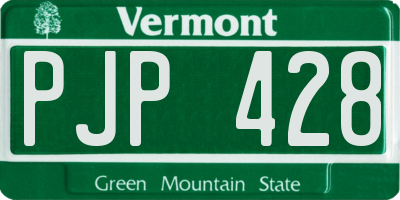 VT license plate PJP428
