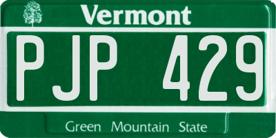 VT license plate PJP429