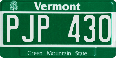 VT license plate PJP430