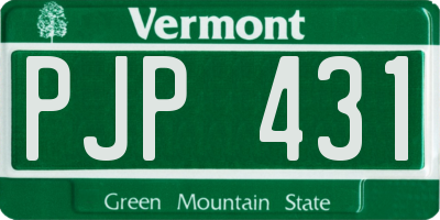 VT license plate PJP431