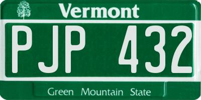 VT license plate PJP432