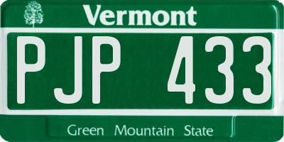 VT license plate PJP433