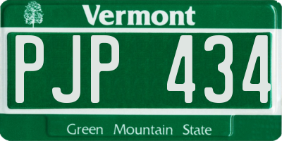 VT license plate PJP434