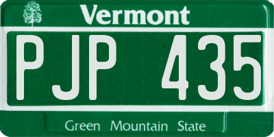 VT license plate PJP435