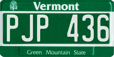 VT license plate PJP436