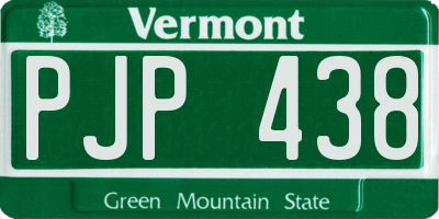 VT license plate PJP438