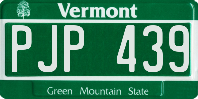 VT license plate PJP439
