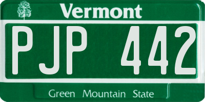 VT license plate PJP442