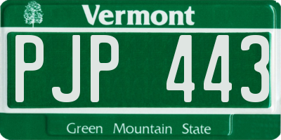 VT license plate PJP443