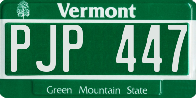 VT license plate PJP447