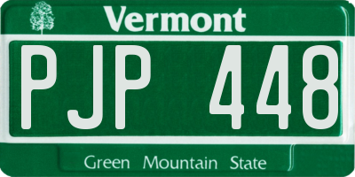 VT license plate PJP448