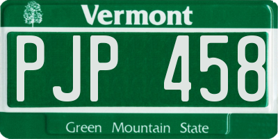 VT license plate PJP458