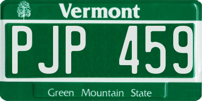 VT license plate PJP459
