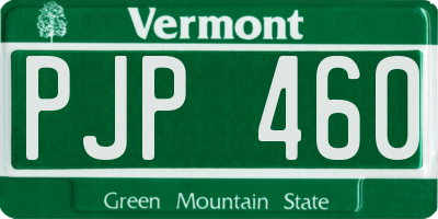 VT license plate PJP460