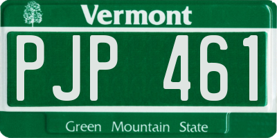 VT license plate PJP461