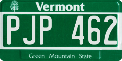 VT license plate PJP462