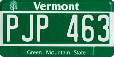 VT license plate PJP463