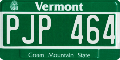 VT license plate PJP464