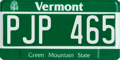 VT license plate PJP465