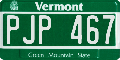 VT license plate PJP467