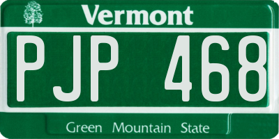 VT license plate PJP468