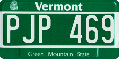 VT license plate PJP469